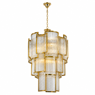 Żyrandol Gold Ribbed Cascade