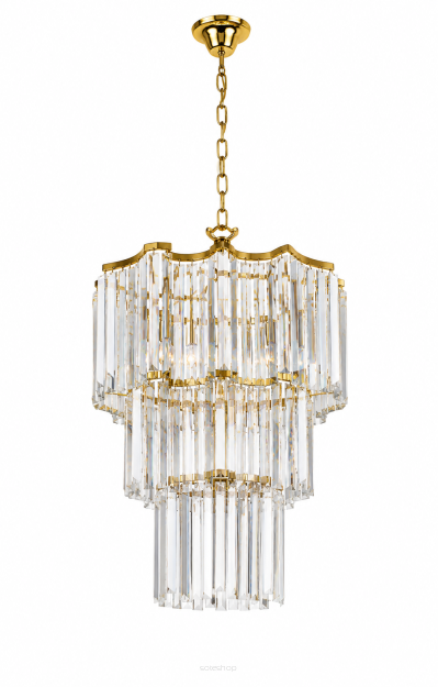 Żyrandol Gold Crystal Cascade