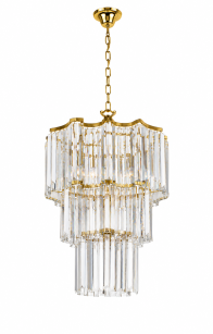 Żyrandol Gold Crystal Cascade