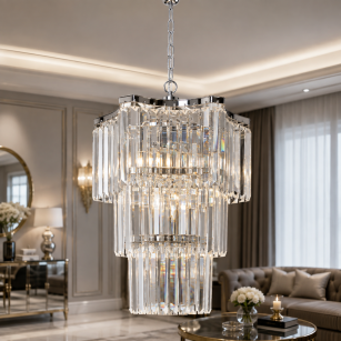 Żyrandol kryształowy wielopoziomowy – elegancja klasy premium