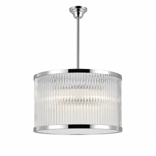 Lampa sufitowa z żebrowanym kloszem – styl modern glamour