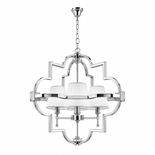 Żyrandol geometryczny z abażurami – styl modern elegance